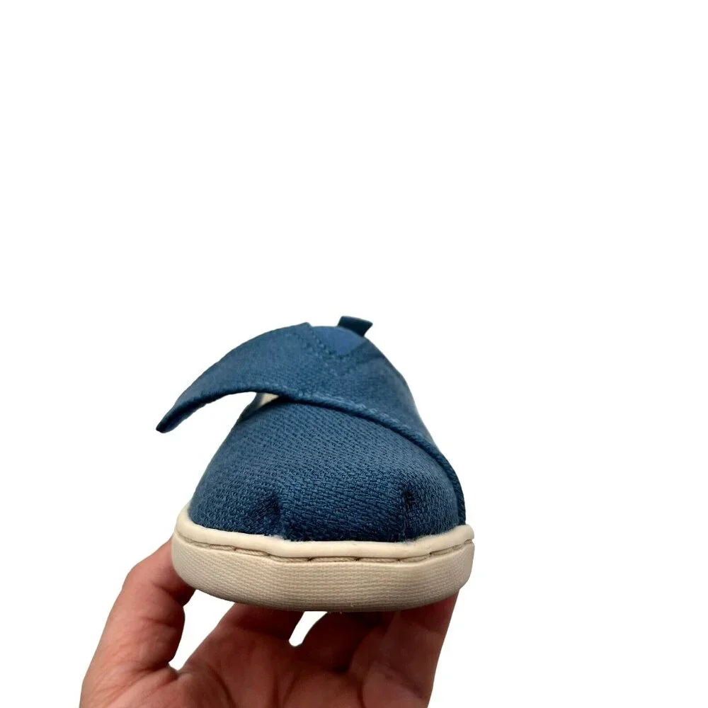 Toms Toddler Girls Alpargata Slip-on Shoes Size 10 Ocean Blue Lightweight& Comfy